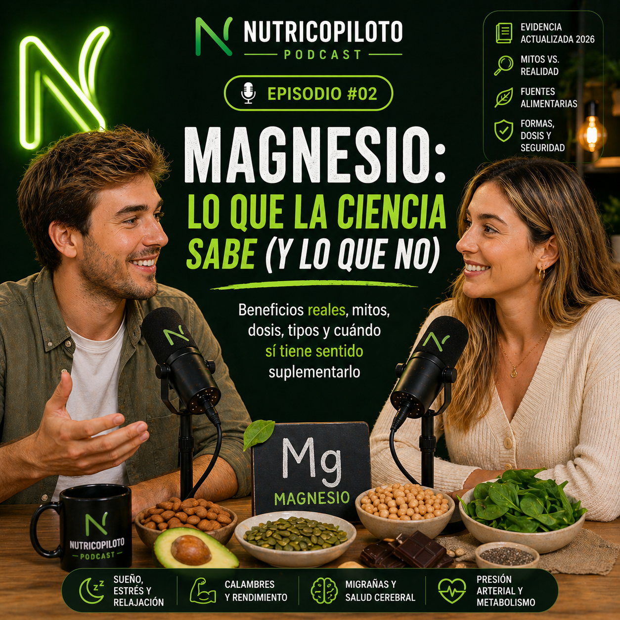 Portada del episodio Magnesio: ¿milagro para dormir, rendir y quitar el estrés… o marketing disfrazado de ciencia?
